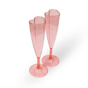 SIX playground pink heart disposable flutes from target